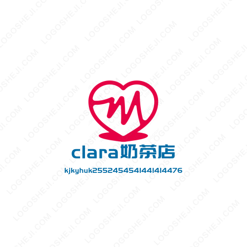 clara奶茶店logo設計