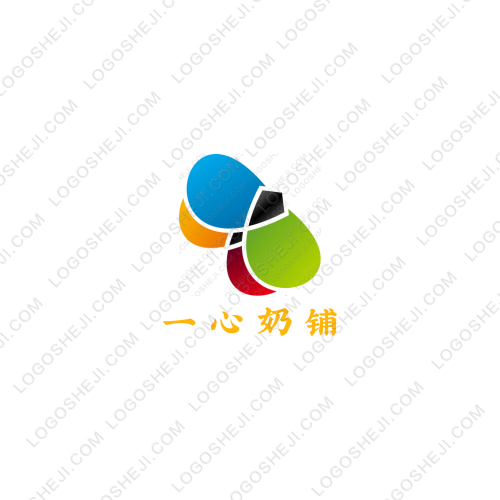一心奶鋪logo設計